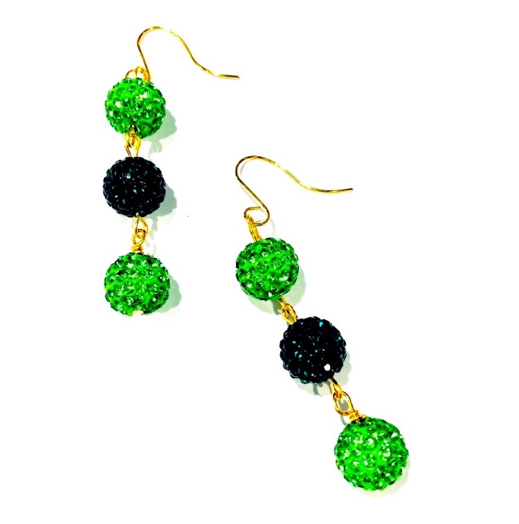 Image of Green Disco Earrings 