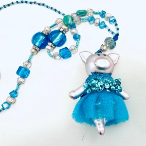 Image of Aqua Piglet Dancer Necklace